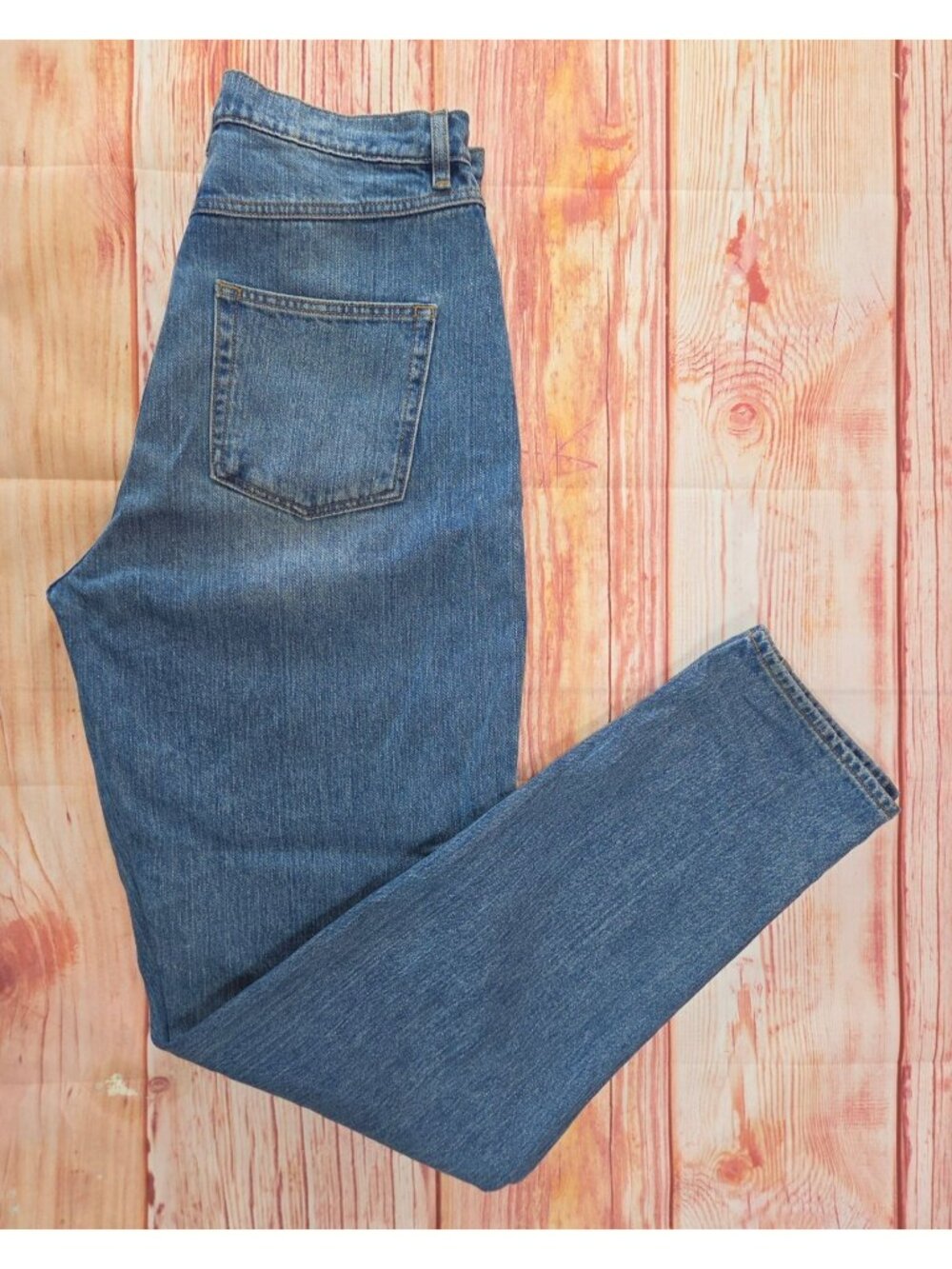 ASOS  Tall High-Waisted Blue Straight Denim Jeans 30x36